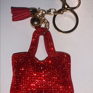 Crystal purse/bag charm keychain with tassel